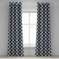 thumbnail image 1 of Ambesonne Abstract Grommet Curtain, Checkered Tartan Shape, 50" x 72", Dimgrey White Dark Blue, 1 of 6