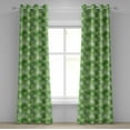 thumbnail image 1 of Ambesonne Abstract Grommet Curtain, Circular Rounded Eco, 50" x 120", Hunter Green White, 1 of 6