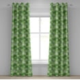 thumbnail image 1 of Ambesonne Abstract Grommet Curtain, Circular Rounded Eco, 50" x 84", Hunter Green White, 1 of 6