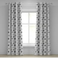 thumbnail image 1 of Ambesonne Abstract Grommet Curtain, Greyscale Umbrellas, 50" x 72", Grey Pale Grey White, 1 of 6