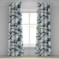 thumbnail image 1 of Ambesonne Abstract Grommet Curtain, Grungy Design of Leaf Art, 50"x120", Dark Night Blue and White, 1 of 5