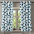 thumbnail image 1 of Ambesonne Abstract Grommet Curtain, Modern Oceanic Motif Print, 50"x60", Mustard Sea Blue and White, 1 of 5