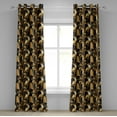 thumbnail image 1 of Ambesonne Abstract Grommet Curtain, Oriental Influenced Swirls, 50"x72", Pastel Brown and Dark Brown, 1 of 5