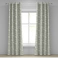 thumbnail image 1 of Ambesonne Abstract Grommet Curtain, Rounded Geometric Motifs, 50"x96", Pale Sage Green and Ivory, 1 of 1