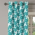 thumbnail image 1 of Ambesonne Abstract Grommet Curtain Single Panel, Retro Maze Trippy, 50"x60", Turquoise Teal White, 1 of 5