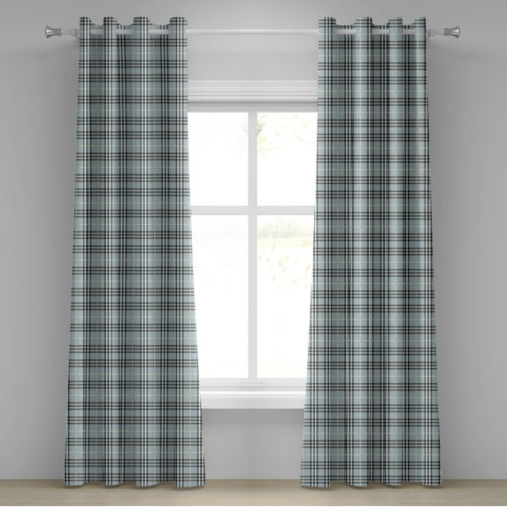 Ambesonne Abstract Grommet Curtain, Symmetry Fashion Image, 50" x 120", Pale Blue Grey