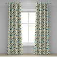 thumbnail image 1 of Ambesonne Abstract Grommet Curtain, Trippy Geometric Round, 50" x 108", Aqua, 1 of 6