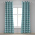 thumbnail image 1 of Ambesonne Abstract Grommet Curtain, Wavy Lines Ogee Shapes, 50" x 108", Charcoal Grey Turquoise, 1 of 6