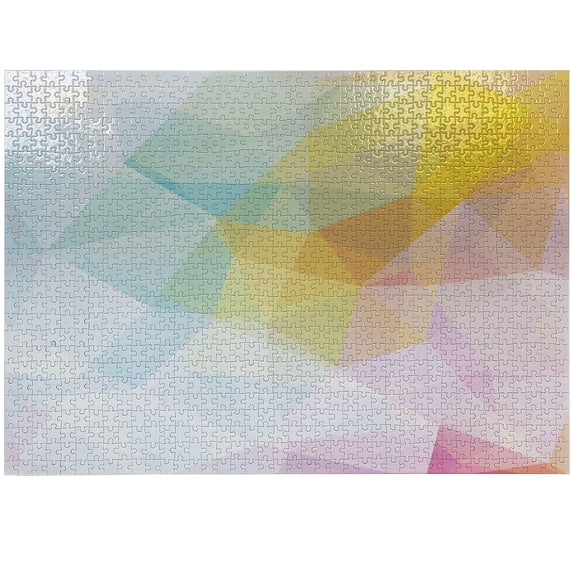 Ambesonne Abstract Jigsaw Puzzle Durable Cardboard, Squares and Sharp Line, 1000 pcs, Pale Blue Yellow