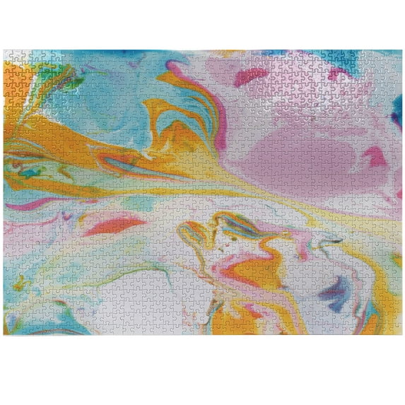 Ambesonne Abstract Jigsaw Puzzle, Surreal Abstract Art, Heirloom-Quality Fun Activity for Family Durable Cardboard, 1000 pcs, Multicolor