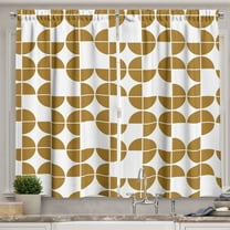 Ambesonne Abstract Kitchen Curtains, Art Deco Pattern Vintage, 55"x39", Pale Coffee