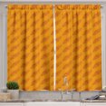 thumbnail image 1 of Ambesonne Abstract Kitchen Curtains, Bohemian Feathers Ethnic, 55"x36", Orange and Amber, 1 of 3