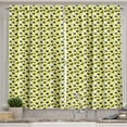 thumbnail image 1 of Ambesonne Abstract Kitchen Curtains, Brushstroke Flower Motives, 55"x30", Yellow and Soft Blue, 1 of 3