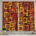 thumbnail image 1 of Ambesonne Abstract Kitchen Curtains, Colorful Trippy Square, 55"x39", Multicolor, 1 of 3