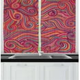 thumbnail image 1 of Ambesonne Abstract Kitchen Curtains, Colorful Vibrant Waves, 55"x39", Multicolor, 1 of 2
