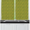 thumbnail image 1 of Ambesonne Abstract Kitchen Curtains, Comic Stars with Holes, 55"x45", Dark Teal Dark Yellow, 1 of 3