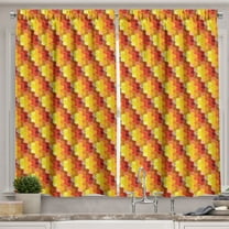 Ambesonne Abstract Kitchen Curtains, Creative Warm Toned Motif, 55"x39", Multicolor