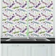 thumbnail image 1 of Ambesonne Abstract Kitchen Curtains, Dragonflies Flowers, 55"x39", Pale Blue Purple, 1 of 3