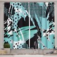 thumbnail image 1 of Ambesonne Abstract Kitchen Curtains, Expressive Ink Pattern, 55"x45", Pale Blue Aqua, 1 of 1