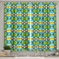 thumbnail image 1 of Ambesonne Abstract Kitchen Curtains, Floral Curvy Checked, 55"x39", Multicolor, 1 of 3