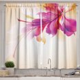 thumbnail image 1 of Ambesonne Abstract Kitchen Curtains, Floral Point and Leaf, 55"x45", Purple Pink and Beige, 1 of 3