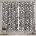 thumbnail image 1 of Ambesonne Abstract Kitchen Curtains, Funny Easter Rabbit Motif, 55"x45", Grey Rust and Chocolate, 1 of 1
