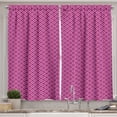 thumbnail image 1 of Ambesonne Abstract Kitchen Curtains, Geometric Floral Mosaic, 55"x45", Dark Magenta Pink, 1 of 3