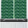 thumbnail image 1 of Ambesonne Abstract Kitchen Curtains, Green Dotted Pattern, 55"x45", Apple Green Pale Green, 1 of 1