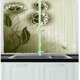 thumbnail image 1 of Ambesonne Abstract Kitchen Curtains, Grey Flowers Ivy Leaf, 55"x39", Olive Green Dark Green, 1 of 2