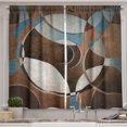 thumbnail image 1 of Ambesonne Abstract Kitchen Curtains, Grunge Vintage Rounds, 55"x45", Umber Slate Blue, 1 of 3