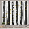 thumbnail image 1 of Ambesonne Abstract Kitchen Curtains, Hearts on Grunge Stripes, 55"x39", Grey Yellow, 1 of 3