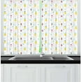 thumbnail image 1 of Ambesonne Abstract Kitchen Curtains, Ice Cream Pineapple, 55"x39", Multicolor, 1 of 2