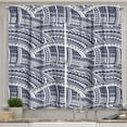 thumbnail image 1 of Ambesonne Abstract Kitchen Curtains, Intertwined Elements Art, 55"x45", Dark Violet Blue and White, 1 of 3