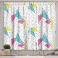 thumbnail image 1 of Ambesonne Abstract Kitchen Curtains, Memphis Style Forms, 55"x39", Multicolor, 1 of 3