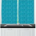 thumbnail image 1 of Ambesonne Abstract Kitchen Curtains, Minimalist Fish Scale Art, 55"x45", Dark Seafoam Sea Blue, 1 of 1