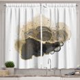 thumbnail image 1 of Ambesonne Abstract Kitchen Curtains, Modern Marbling Style Art, 55"x24", Dark Grey Mustard and White, 1 of 3