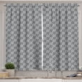 thumbnail image 1 of Ambesonne Abstract Kitchen Curtains, Monochrome Stars and Lines, 55"x24", Dark Grey and White, 1 of 1