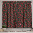thumbnail image 1 of Ambesonne Abstract Kitchen Curtains, Mystic Rose Swirls Design, 55"x39", Charcoal Grey Ruby, 1 of 3