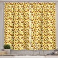 thumbnail image 1 of Ambesonne Abstract Kitchen Curtains, Pixel Art Grunge Squares, 55"x45", Pastel Yellow Paprika, 1 of 3