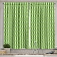 thumbnail image 1 of Ambesonne Abstract Kitchen Curtains, Retro Circles Background, 55"x39", Lime Green Fern Green, 1 of 3