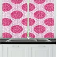 thumbnail image 1 of Ambesonne Abstract Kitchen Curtains, Round Bubbles Polka Dots, 55"x45", Pink Fuchsia, 1 of 1