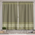 thumbnail image 1 of Ambesonne Abstract Kitchen Curtains, Simple Style Greek Pattern, 55"x39", Slate Brown and Khaki, 1 of 3