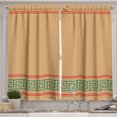 thumbnail image 1 of Ambesonne Abstract Kitchen Curtains, Simplistic Greek Pattern, 55"x30", Sand Brown and Dark Seafoam, 1 of 3