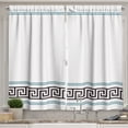 thumbnail image 1 of Ambesonne Abstract Kitchen Curtains, Simplistic Greek Pattern, 55"x30", White and Blue, 1 of 3