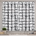 thumbnail image 1 of Ambesonne Abstract Kitchen Curtains, Sketchy Circles and Dots, 55"x24", Dark Grey and White, 1 of 3