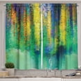 thumbnail image 1 of Ambesonne Abstract Kitchen Curtains, Spring Flowers, 55"x45", Green Yellow, 1 of 3