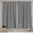 thumbnail image 1 of Ambesonne Abstract Kitchen Curtains, Striped Diamond Shapes, 55"x45", Charcoal Grey and White, 1 of 3