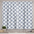 thumbnail image 1 of Ambesonne Abstract Kitchen Curtains, Summer Petals, 55"x39", Indigo White, 1 of 3