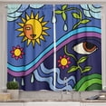 thumbnail image 1 of Ambesonne Abstract Kitchen Curtains, Sunny Nature Flowers, 55"x45", Multicolor, 1 of 3
