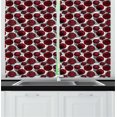 thumbnail image 1 of Ambesonne Abstract Kitchen Curtains, Swirling Brush Streaks, 55"x45", Maroon Grey, 1 of 1
